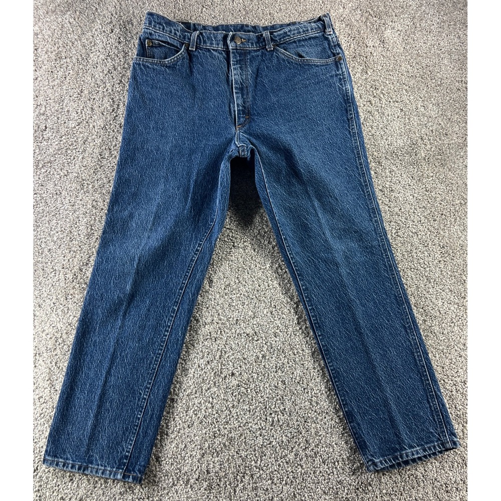 Vintage Lee Riders Acid Wash Jeans Mens 36x30 Made in USA Blue Denim 80s 90s